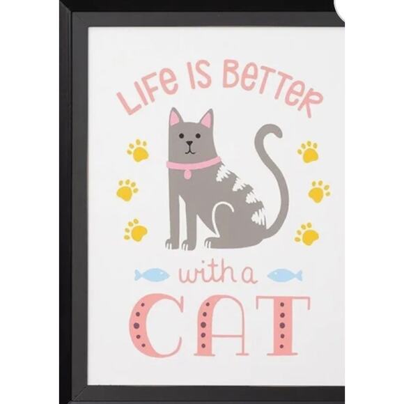 Life Is Better With A Cat Chalk Couture 12x18 Transfer - Picture 6 of 6